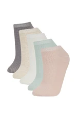 DEFACTO Women's Comfortable Elastic 5-Pack Cotton Ankle Socks