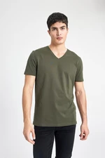 DEFACTO Slim Fit V-Neck Basic Short Sleeve T-Shirt