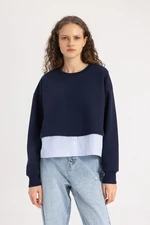 DEFACTO Relax Fit Crew Neck Thick Sweatshirt