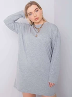 Plus Size Grey Cotton Dress