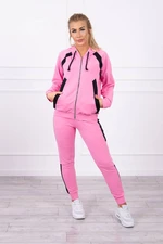 Striped sports set light pink