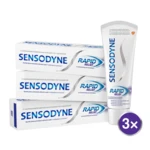 SENSODYNE Zubná pasta pre citlivé zuby Rapid 3 x 75 ml