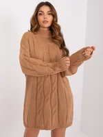 Women's camel braid dress RUE PARIS