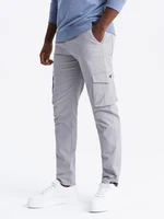 Ombre Men's STRAIGHT LEG cargo pants with triangle pocket pin - gray