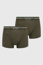 Boxerky Aeronautica Militare (2-pack) pánské, zelená barva, AM1UBX001