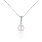 JwL Luxury Pearls Elegantný náhrdelník s morskou perlou Akoya a kryštály JL0658 (retiazka, prívesok)