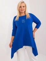 Navy blue women's oversize blouse with oversize cut