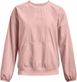 Under Armour UA Rush Woven Crew Retro Pink/White S Fitness pulóverek