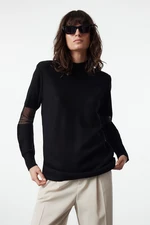 Trendyol Black Tulle Detailed Knitwear Sweater