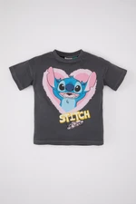 DEFACTO Baby Girl Disney Lilo & Stitch Crew Neck Short Sleeve T-Shirt