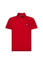 Tommy Hilfiger Polo Shirt - TOMMY FLAG HILFIGER REG POLO red