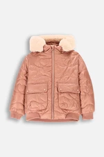 Dětská bunda Coccodrillo růžová barva, OUTERWEAR GIRL KIDS