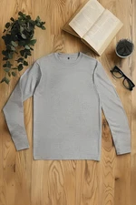 Trendyol Grey Melange Slim/Slim Fit 100% Cotton T-shirt