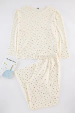 Trendyol Curve Ecru Gilded Star Printed Knitted Pajama Set