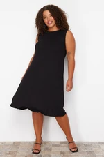 Trendyol Curve Black Single Jersey Knitted Plus Size Dress