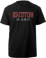 Led Zeppelin T-shirt Logo & Symbols Unisex Black XL