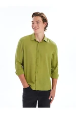 LC Waikiki LCW Casual Pistachio Green Regular Fit Long Sleeve Men's Shirt