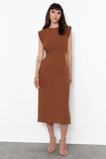 Trendyol Brown A-line Midi Woven Dress