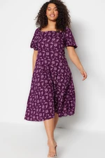 Trendyol Curve Damson Polka Dot Woven Dress