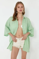 Trendyol Mint Woven Muslin Shirt