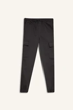 DEFACTO Regular Waist Tie-Waist Cargo Pocket Jogger Textured Pants