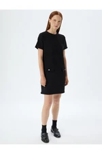 Koton Mini Short Sleeve Dress Round Neck Flap Pocket Detail