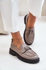 Women's lacquered moccasins Vinceza Gray