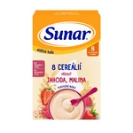 SUNAR mléčná kaše s 8 cereáliemi, jahoda, malina 210 g