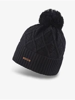 Black Ribbed Winter Beanie with pompom Dakine Mia - Ladies