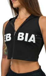 Nebbia Sleeveless Zip-Up Hoodie Muscle Mommy Black M Fitness mikina