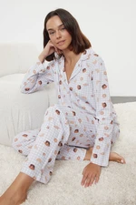 Trendyol Multicolored 100% Cotton Plaid Knitted Pajama Set