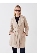 LC Waikiki Jacket Collar Plain Long Sleeve Women's Trench Coat