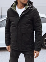 Men's winter jacket with hood black Dstreet