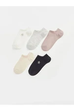 LC Waikiki LCW DREAM Ecru Embroidered Women's Ankle Socks 5 Pack