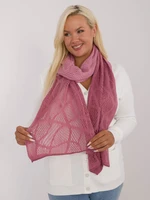 Dark pink women's scarf with wool