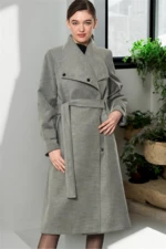 Z6645 DEWBERRY WOMEN'S COAT-PLAIN GREY