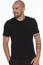 T8569 DEWBERRY BICYCLE COLLAR MEN'S T-SHIRT-LIGHT BLACK