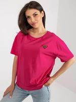 Fuchsia women's oversized cotton blouse