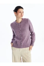 LC Waikiki Crew Neck Plain Long Sleeve Women's Knitwear Cardigan