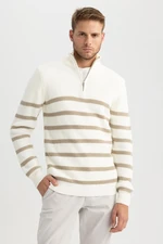 DEFACTO Standard Fit Regular Cut Striped Turtleneck Knitwear Sweater