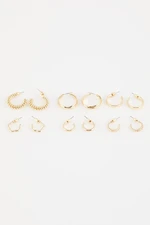 DEFACTO Women's 6-Piece Gold Hoop Earrings