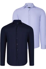 DUAL SET G726 DEWBERRY MENS SHIRTS-LACIER-BLUE-LILAC