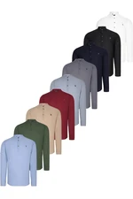 SET OF NINE G783 DEWBERRY JUDGE COLLAR SHIRT-BLACK-WHITE-NAVY-BURGUNDY-BLUE-KHAKI-BEIGE-ANTHRACITE-GREY