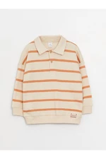 LC Waikiki Polo Neck Long Sleeve Striped Baby Boy Sweatshirt