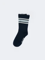 Big Star Woman's Long Socks 210495 Navy Blue 403