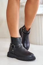 Insulated Ankle Boots With Zip Big Star Black