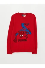 LC Waikiki Lw - Crew Neck Spiderman Patterned Long Sleeve Boy's Knitwear Sweater