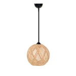 Czarno-naturalna lampa wisząca z kloszem z juty ø 24 cm – Opviq lights