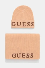 Čepice a šála Guess oranžová barva, GFBOXW P4402