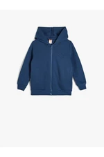 Koton Basic Hooded Sweatshirt Zippered Raised